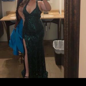 Emerald Green Sequin Gown